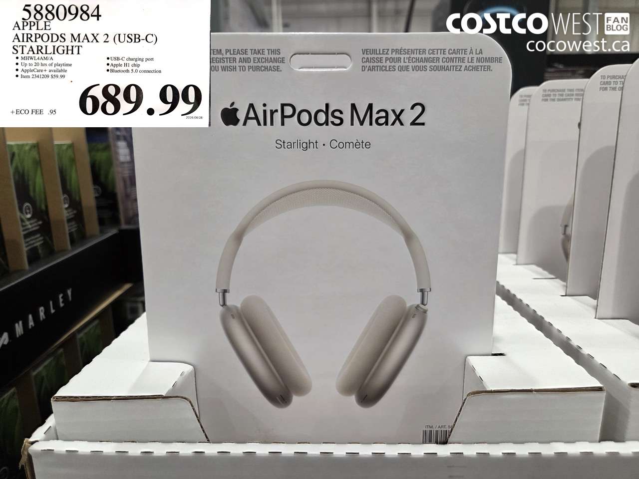 5880984 APPLE AIRPODS MAX 2 (USB-C) STARLIGHT $689.99