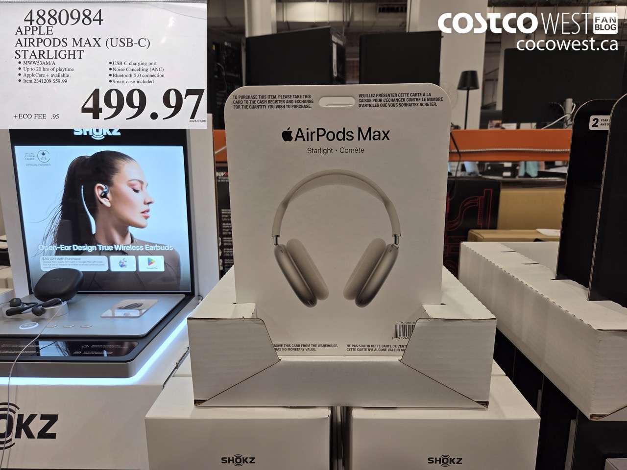 4880984 APPLE AIRPODS MAX (USB-C) STARLIGHT $499.97