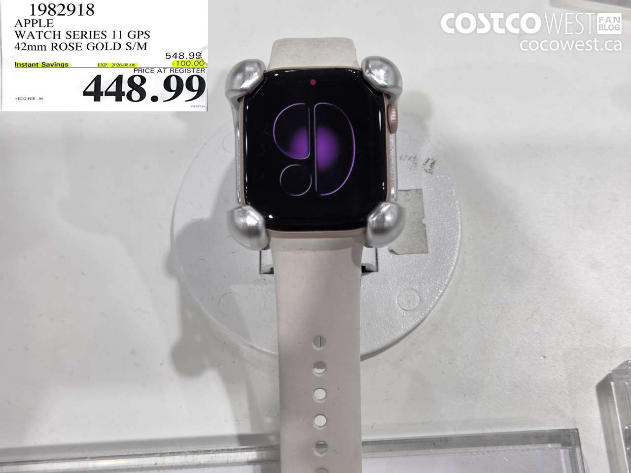 1982918 APPLE WATCH SERIES 11 GPS 42MM ROSE GOLD S/M ($100.00 INSTANT SAVINGS EXPIRES ON 2026-08-06) $448.99