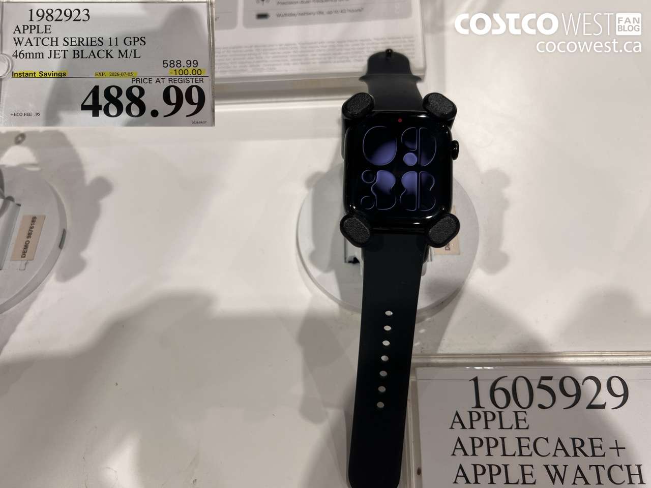 1982923 APPLE WATCH SERIES 11 GPS 46MM JET BLACK M/L ($100.00 INSTANT SAVINGS EXPIRES ON 2026-07-05) $488.99