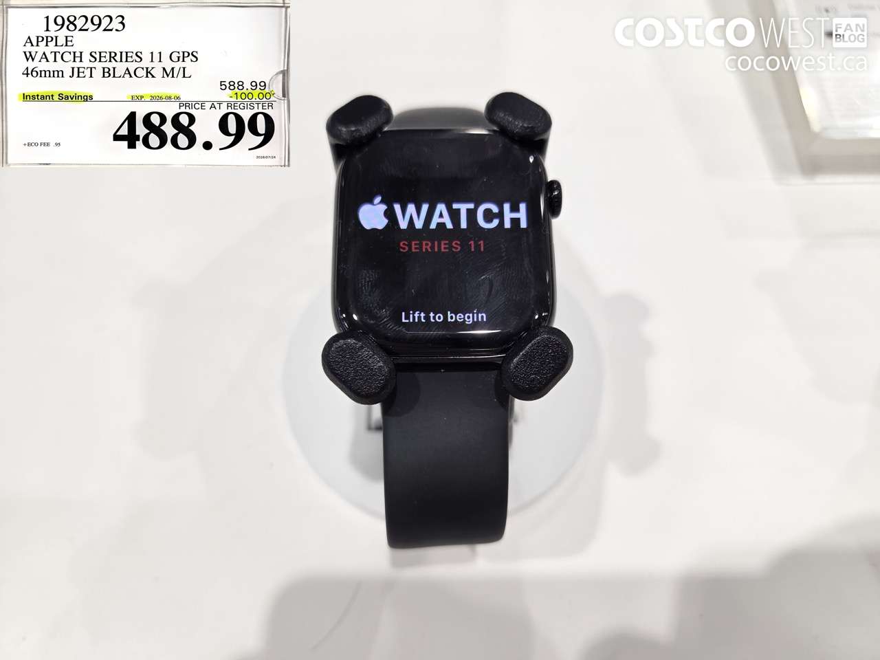 1982923 APPLE WATCH SERIES 11 GPS 46MM JET BLACK M/L ($100.00 INSTANT SAVINGS EXPIRES ON 2026-08-06) $488.99