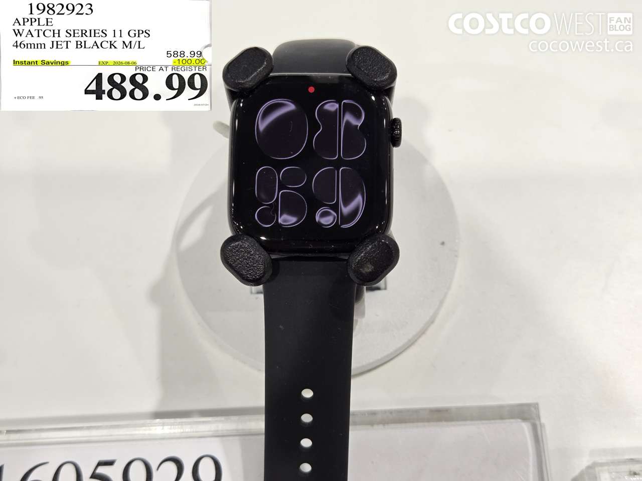 1982923 APPLE WATCH SERIES 11 GPS 46MM JET BLACK M/L ($100.00 INSTANT SAVINGS EXPIRES ON 2026-08-06) $488.99