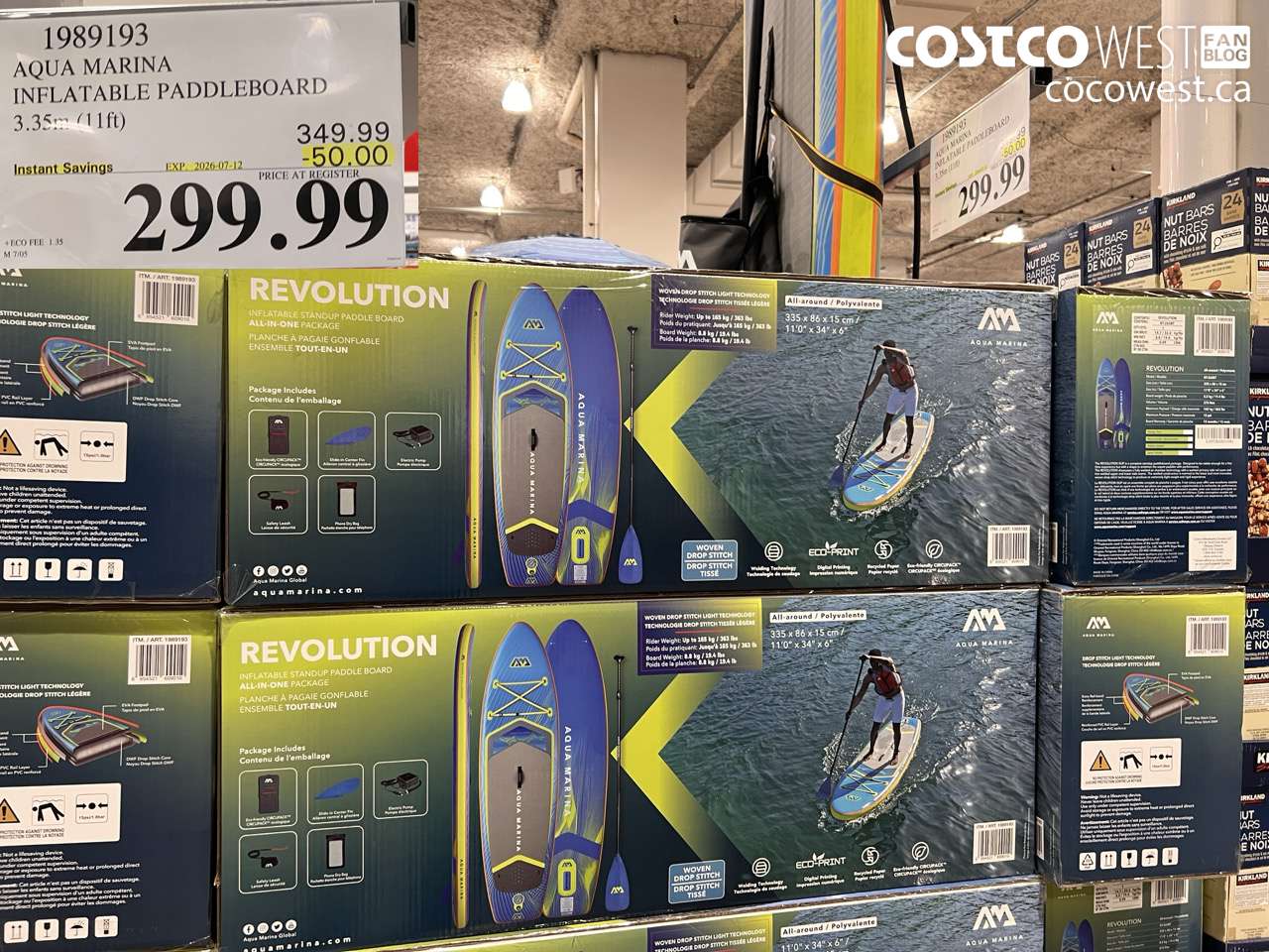 1989193 AQUA MARINA INFLATABLE PADDLEBOARD 3.35M (11FT) ($50.00 INSTANT SAVINGS EXPIRES ON 2026-07-12) $299.99