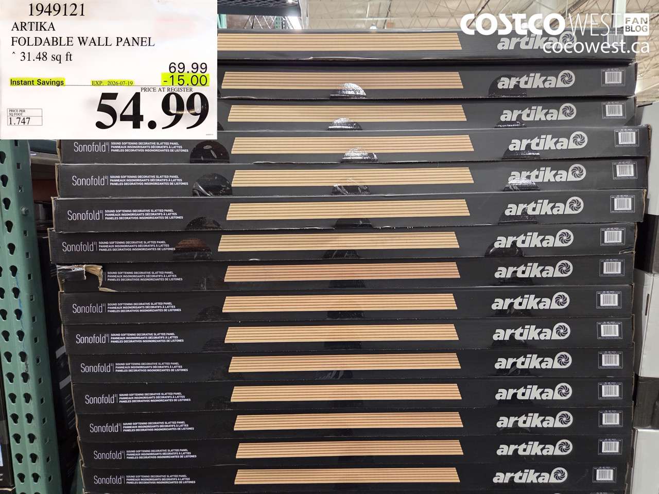 1949121 ARTIKA FOLDABLE WALL PANEL ($15.00 INSTANT SAVINGS EXPIRES ON 2026-07-19) $54.99