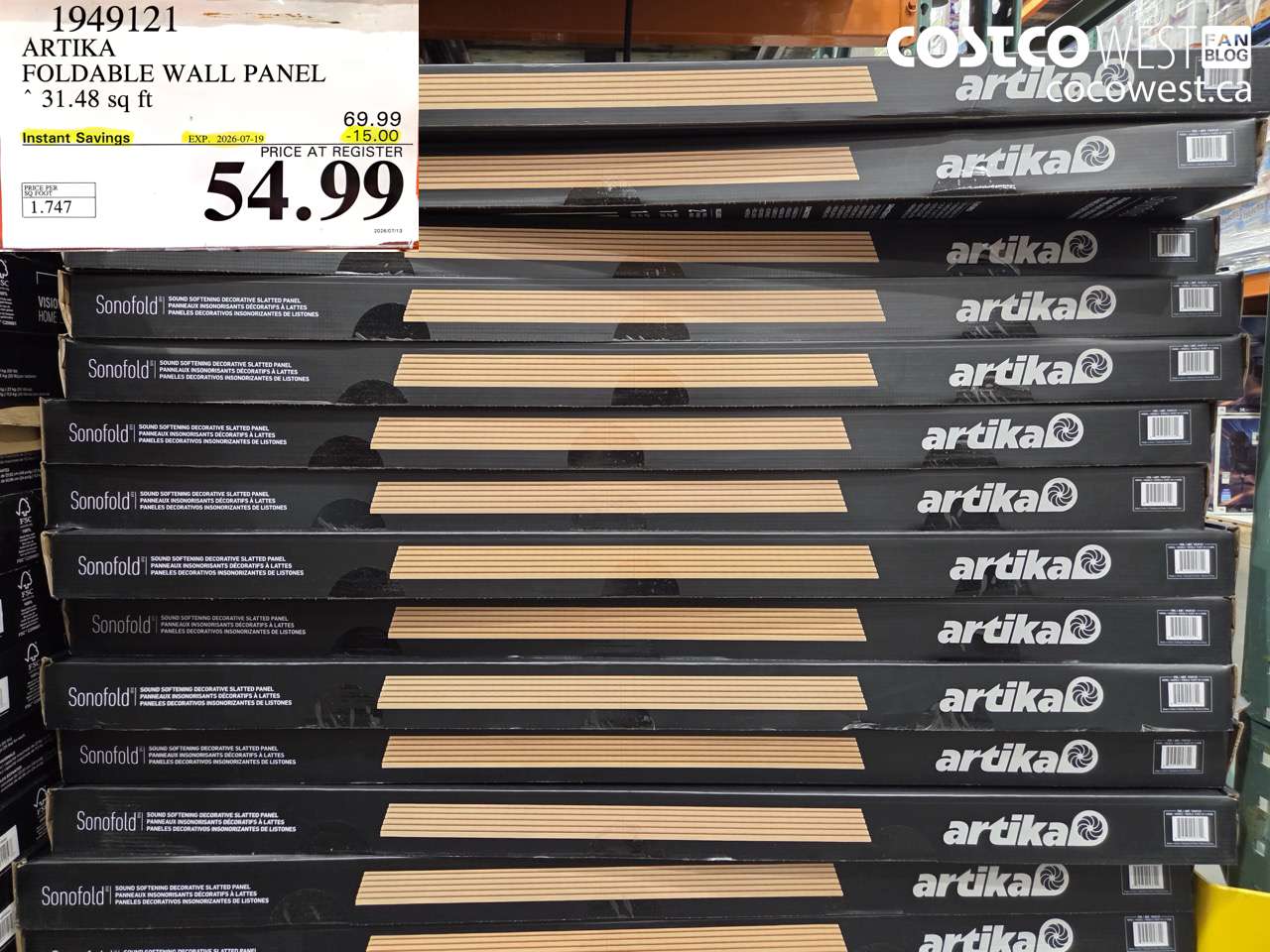 1949121 ARTIKA FOLDABLE WALL PANEL 31.48 SQ FT ($15.00 INSTANT SAVINGS EXPIRES ON 2026-07-19) $54.99
