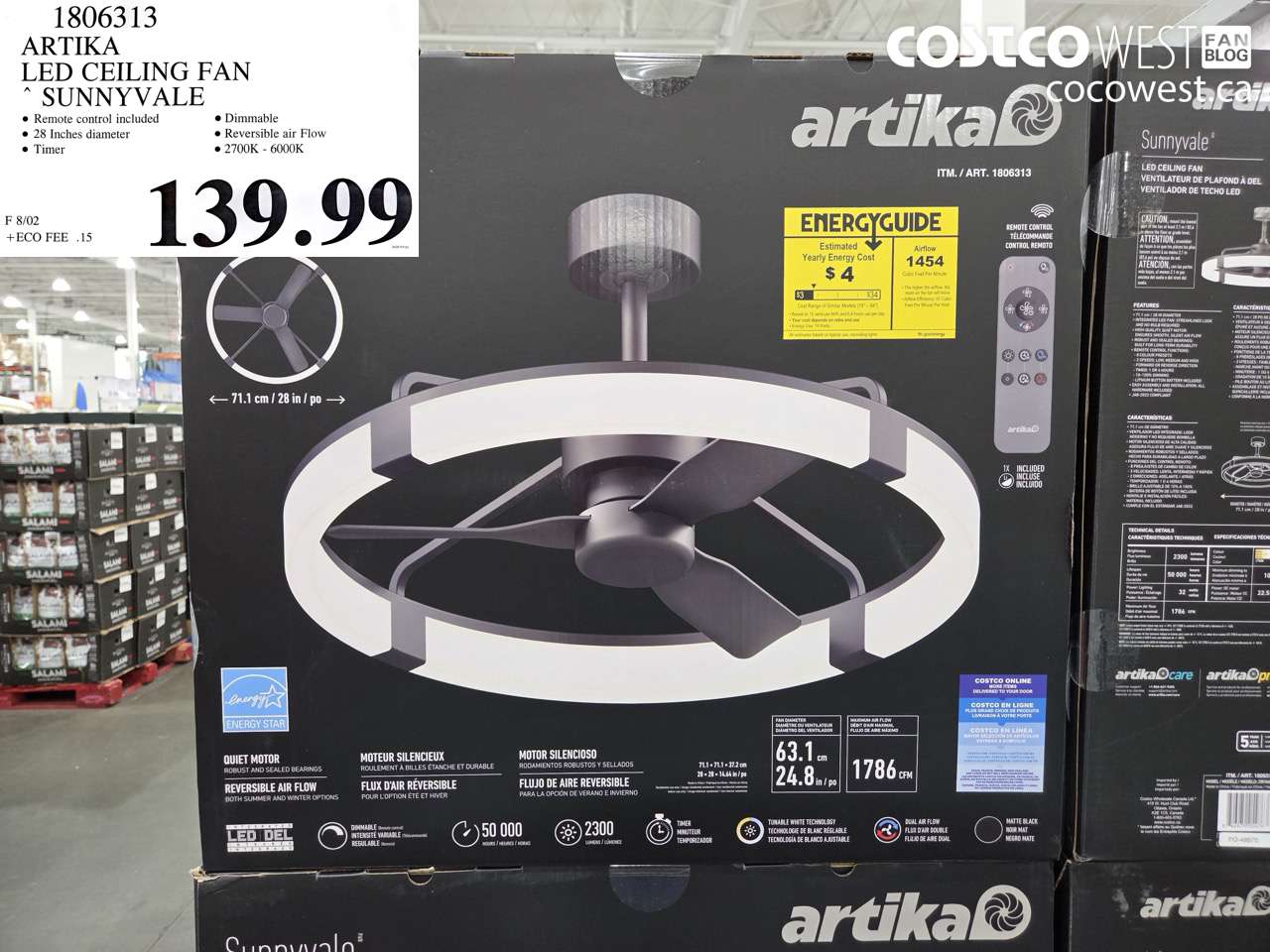 1806313 ARTIKA LED CEILING FAN SUNNYVALE $139.99