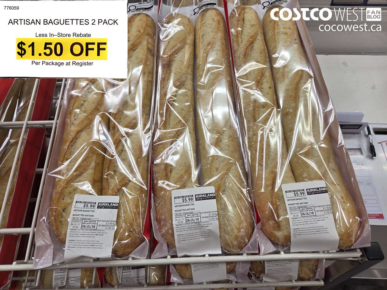 776059 ARTISAN BAGUETTES 2 PACK ($1.50 INSTANT SAVINGS)