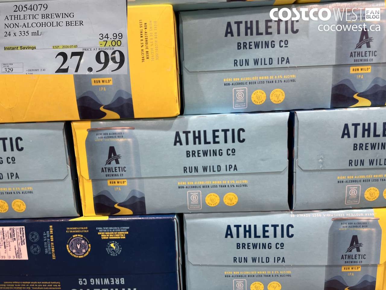 2054079 ATHLETIC BREWING NON-ALCOHOLIC BEER 24 X 335 ML ($7.00 INSTANT SAVINGS EXPIRES ON 2026-07-05) $27.99