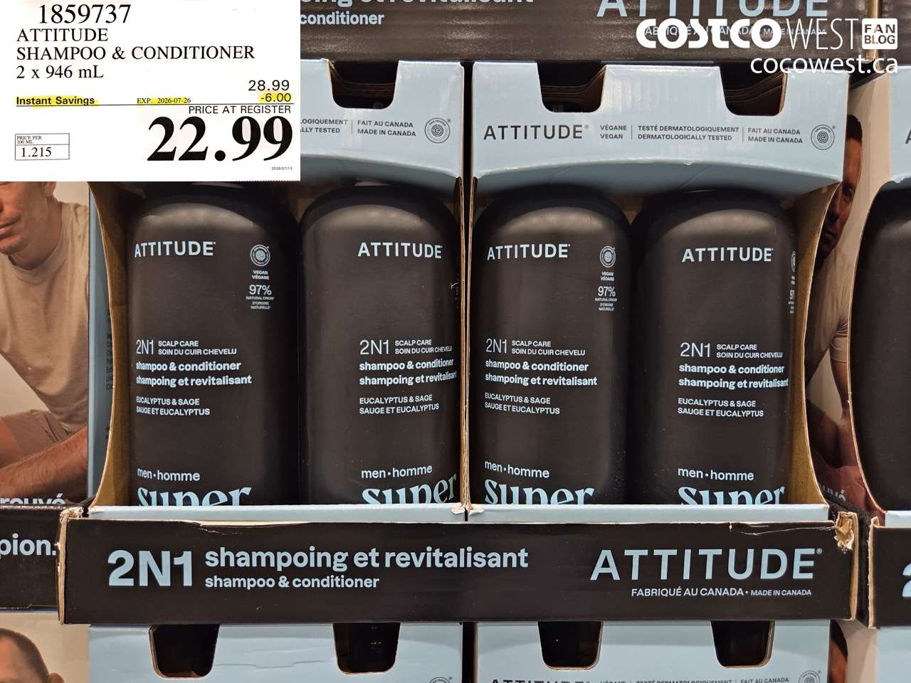 1859737 ATTITUDE SHAMPOO & CONDITIONER 2 X 946 ML ($6.00 INSTANT SAVINGS EXPIRES ON 2026-07-26) $22.99