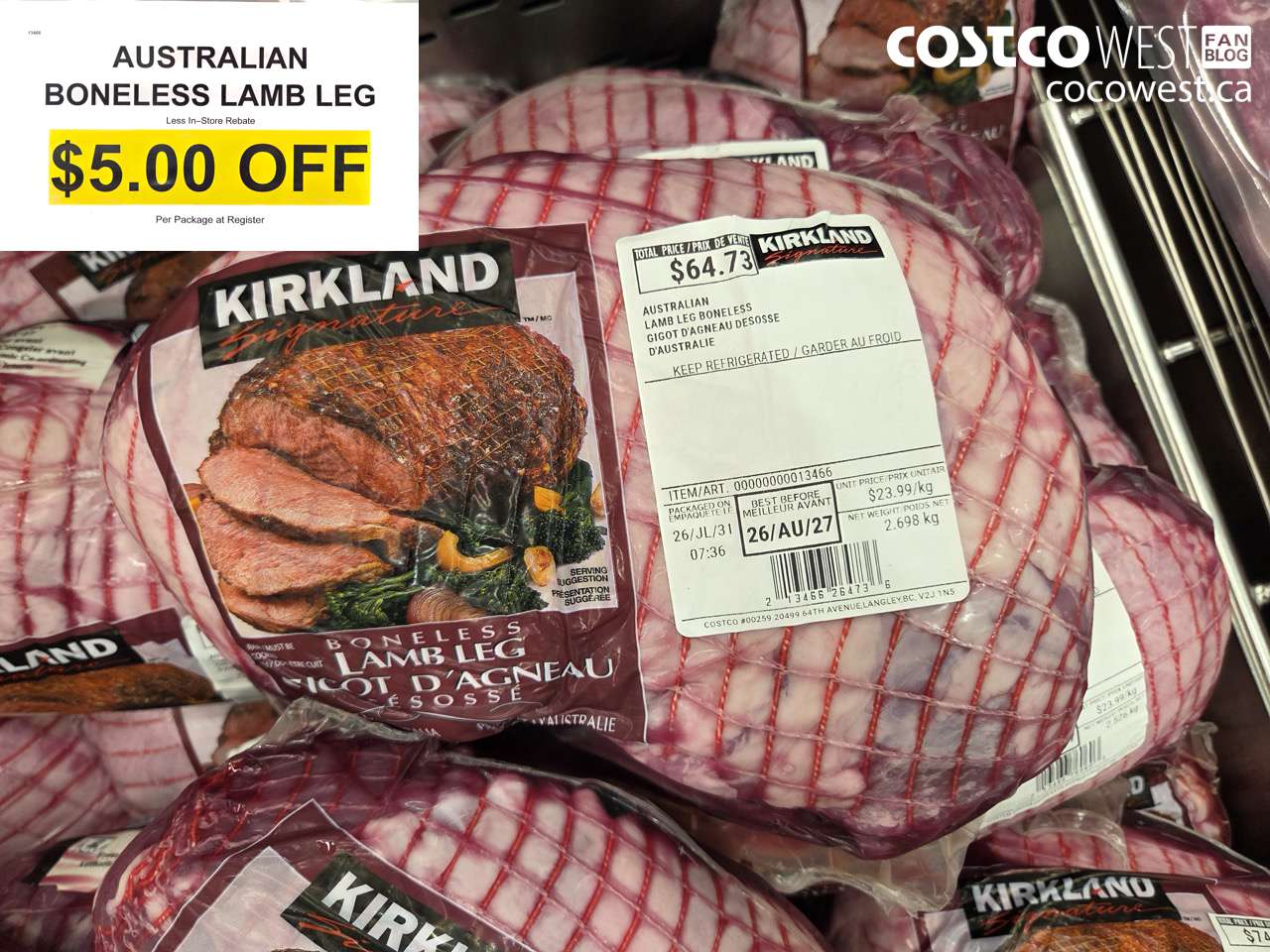 13466 AUSTRALIAN BONELESS LAMB LEG ($5.00 INSTANT SAVINGS)