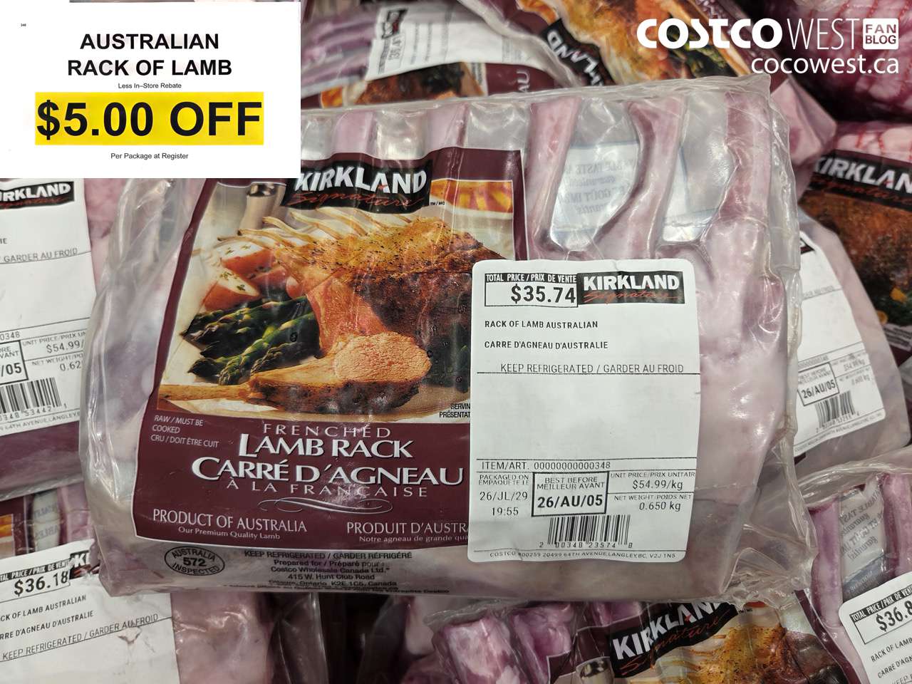 348 AUSTRALIAN RACK OF LAMB ($5.00 INSTANT SAVINGS)