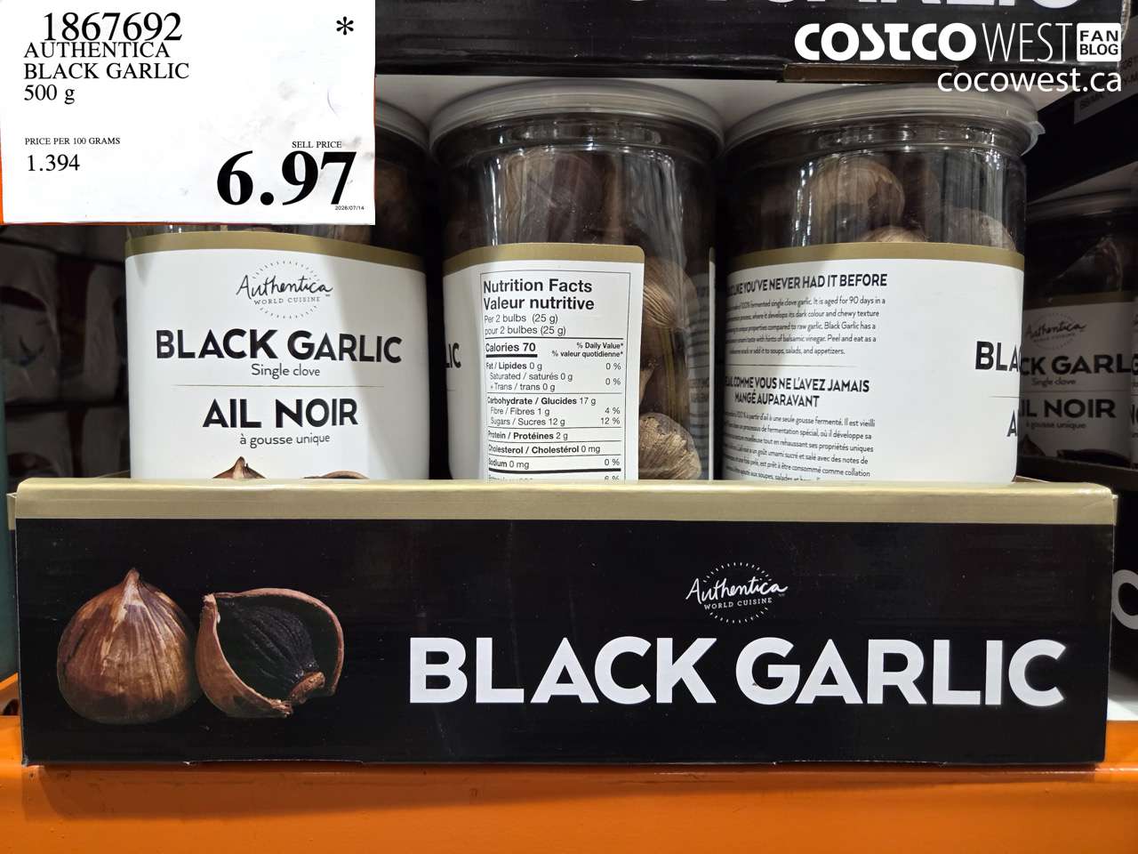 1867692 AUTHENTICA BLACK GARLIC 500 G $6.97