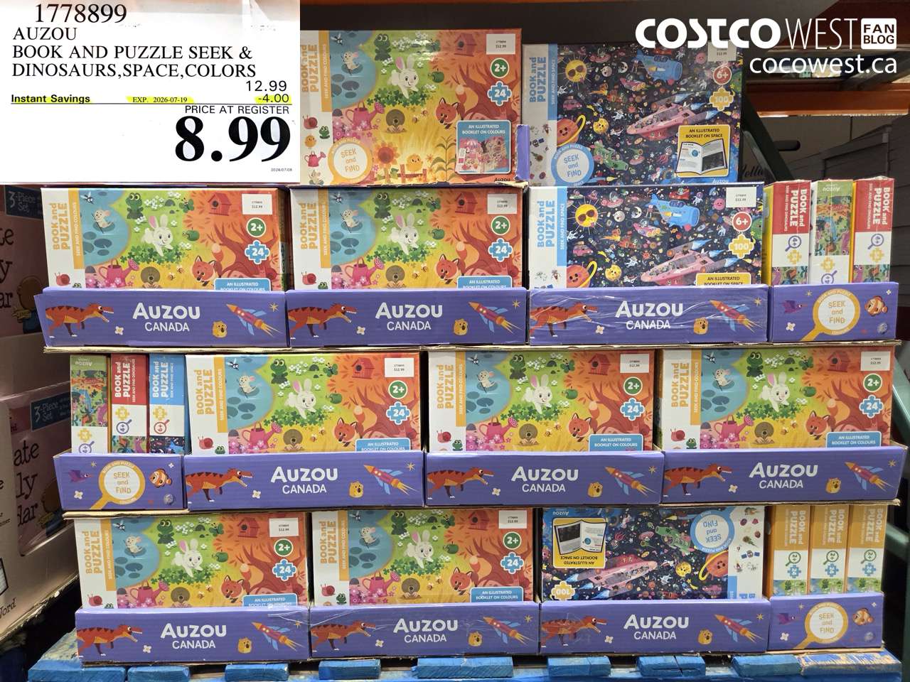 1778899 AUZOU BOOK AND PUZZLE SEEK & DINOSAURS, SPACE, COLORS ($4.00 INSTANT SAVINGS EXPIRES ON 2026-07-19) $8.99