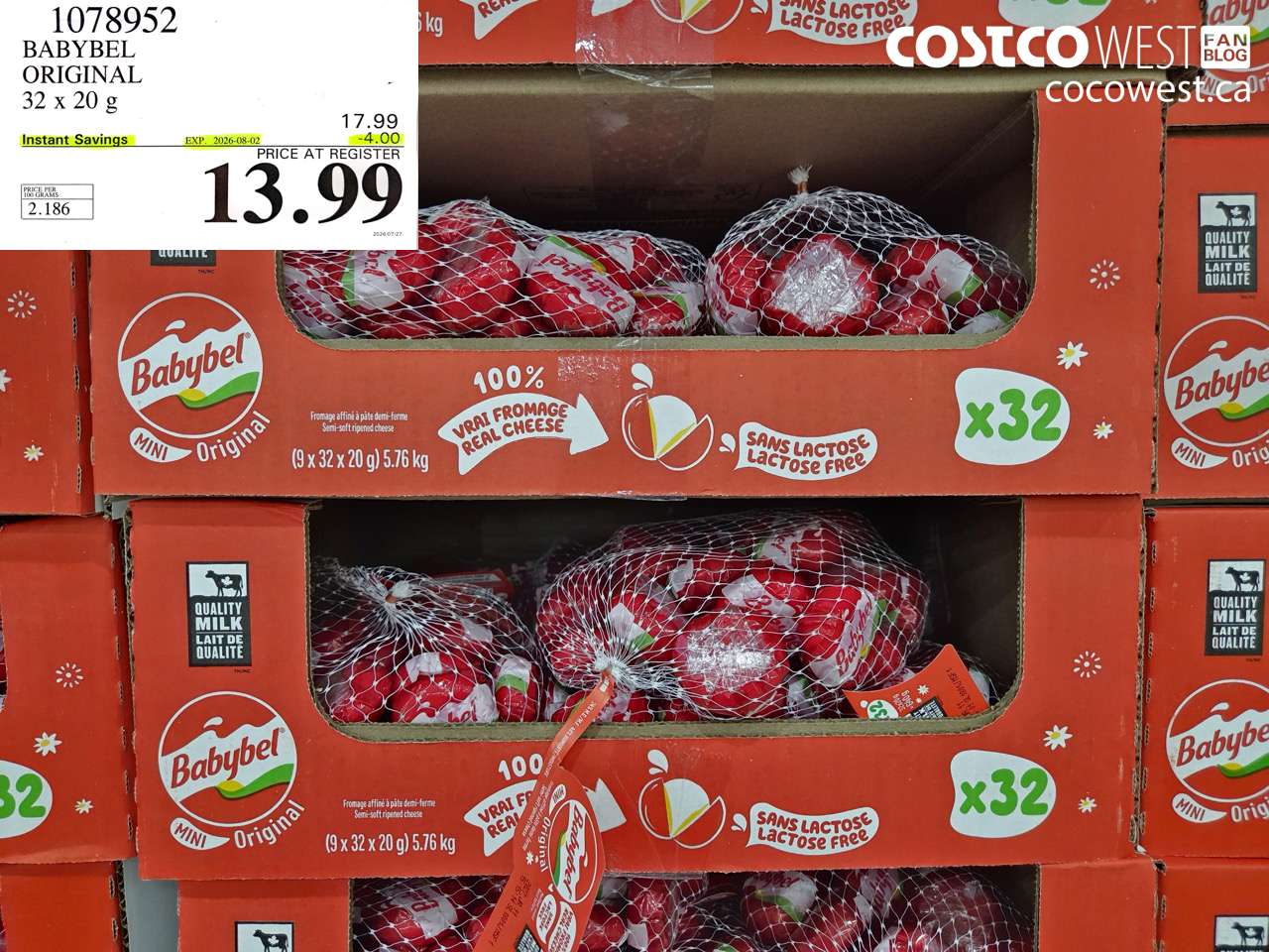 1078952 BABYBEL ORIGINAL 32 X 20 G ($4.00 INSTANT SAVINGS EXPIRES ON 2026-08-02) $13.99