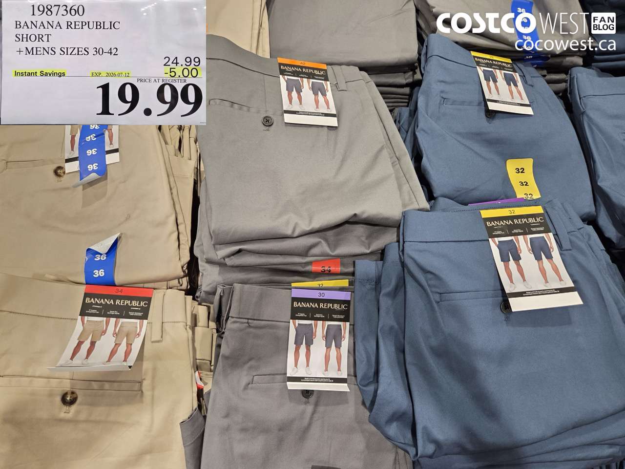1987360 BANANA REPUBLIC SHORT MENS SIZES 30-42 ($5.00 INSTANT SAVINGS EXPIRES ON 2026-07-12) $19.99