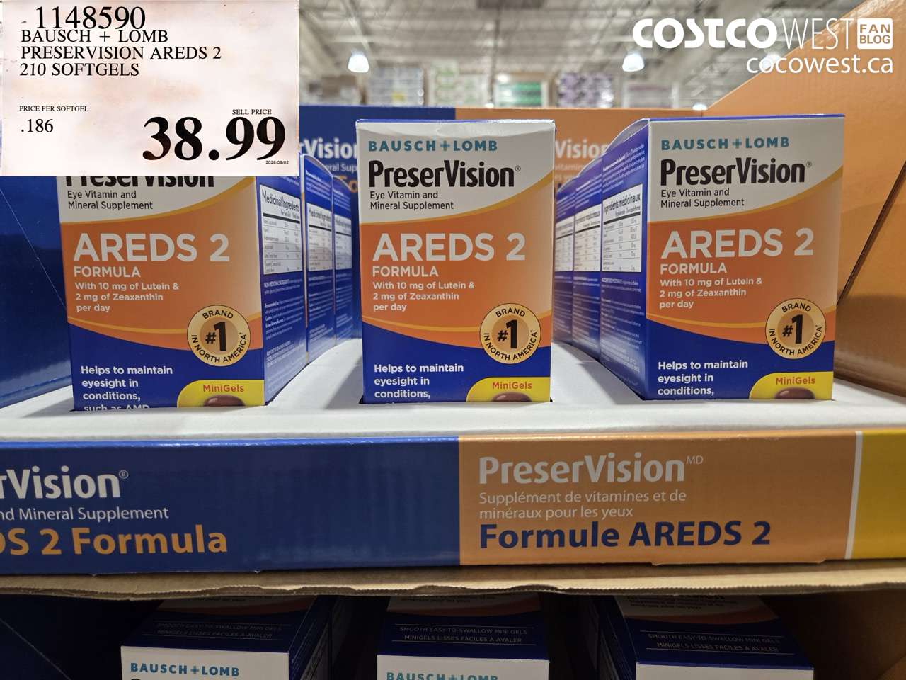 1148590 BAUSCH + LOMB PRESERVISION AREDS 2 210 SOFTGELS $38.99