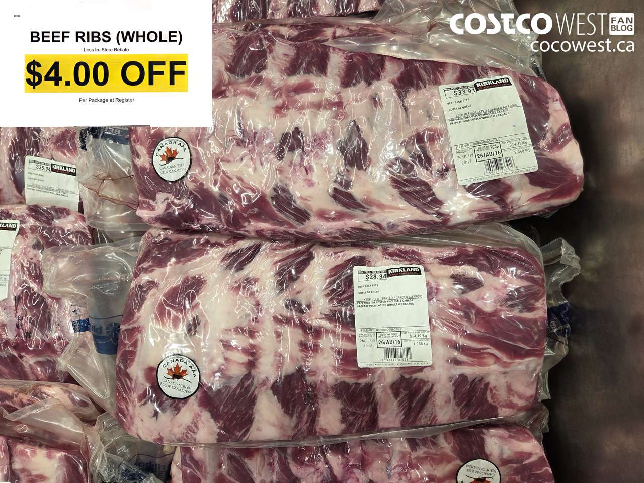 60163 BEEF RIBS (WHOLE) ($4.00 INSTANT SAVINGS)
