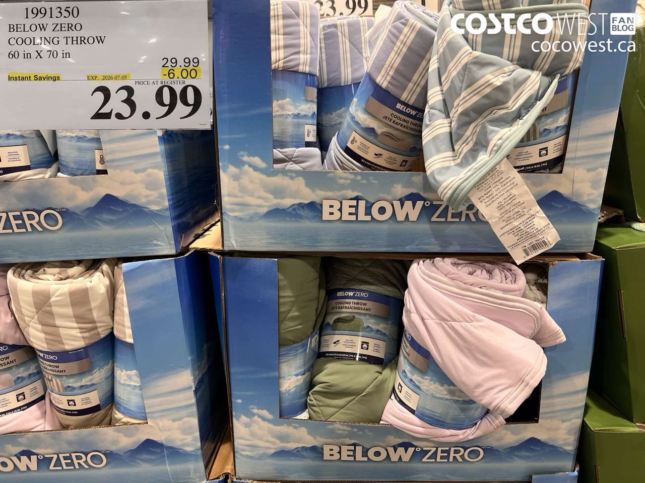 1991350 BELOW ZERO COOLING THROW 60 IN X 70 IN ($6.00 INSTANT SAVINGS EXPIRES ON 2026-07-05) $23.99
