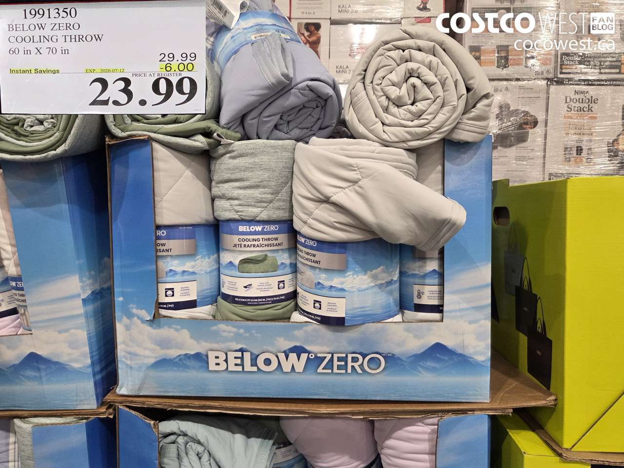 1991350 BELOW ZERO COOLING THROW 60 IN X 70 IN ($6.00 INSTANT SAVINGS EXPIRES ON 2026-07-12) $23.99