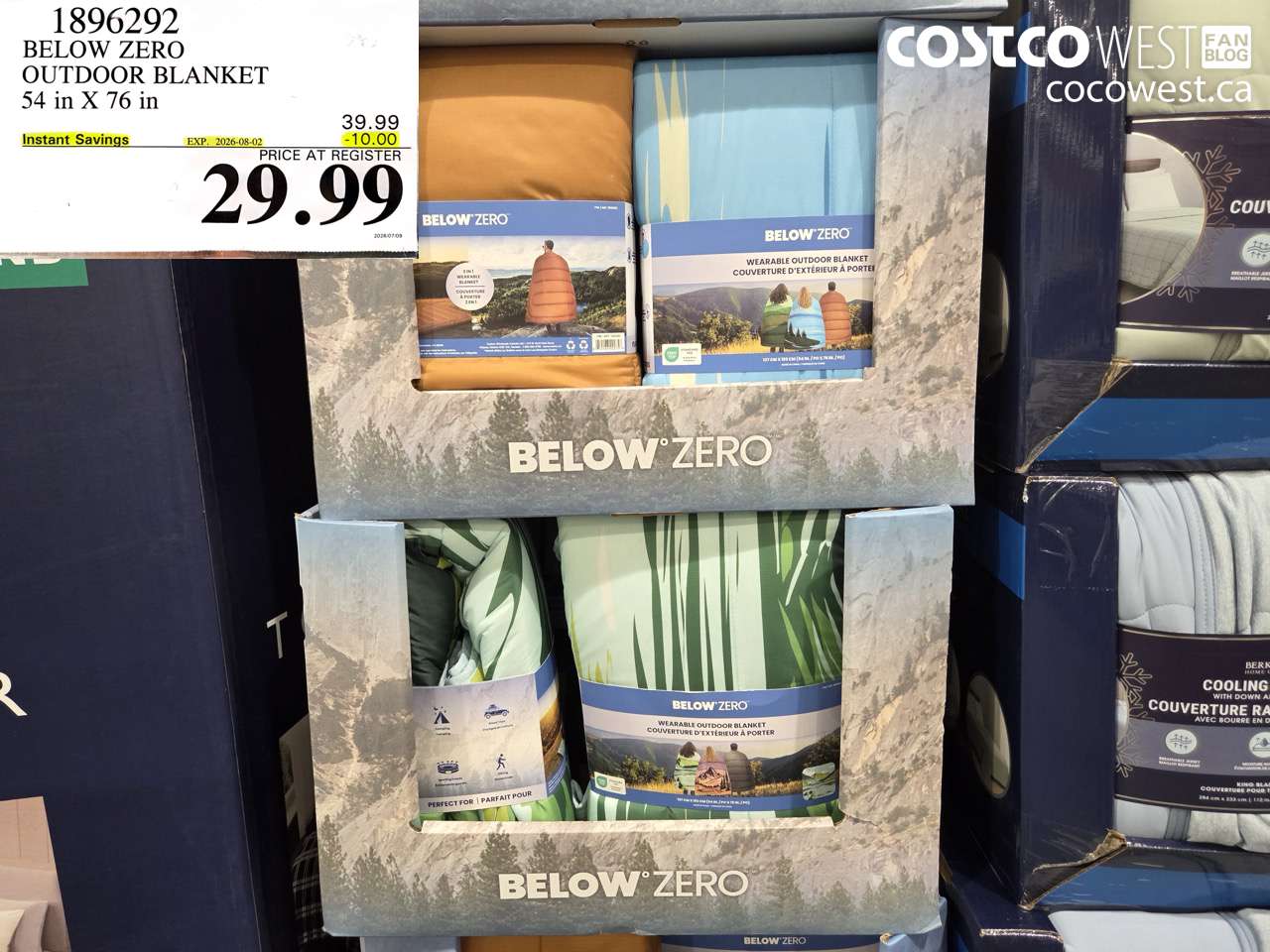 1896292 BELOW ZERO OUTDOOR BLANKET 54 IN X 76 IN ($10.00 INSTANT SAVINGS EXPIRES ON 2026-08-02) $29.99