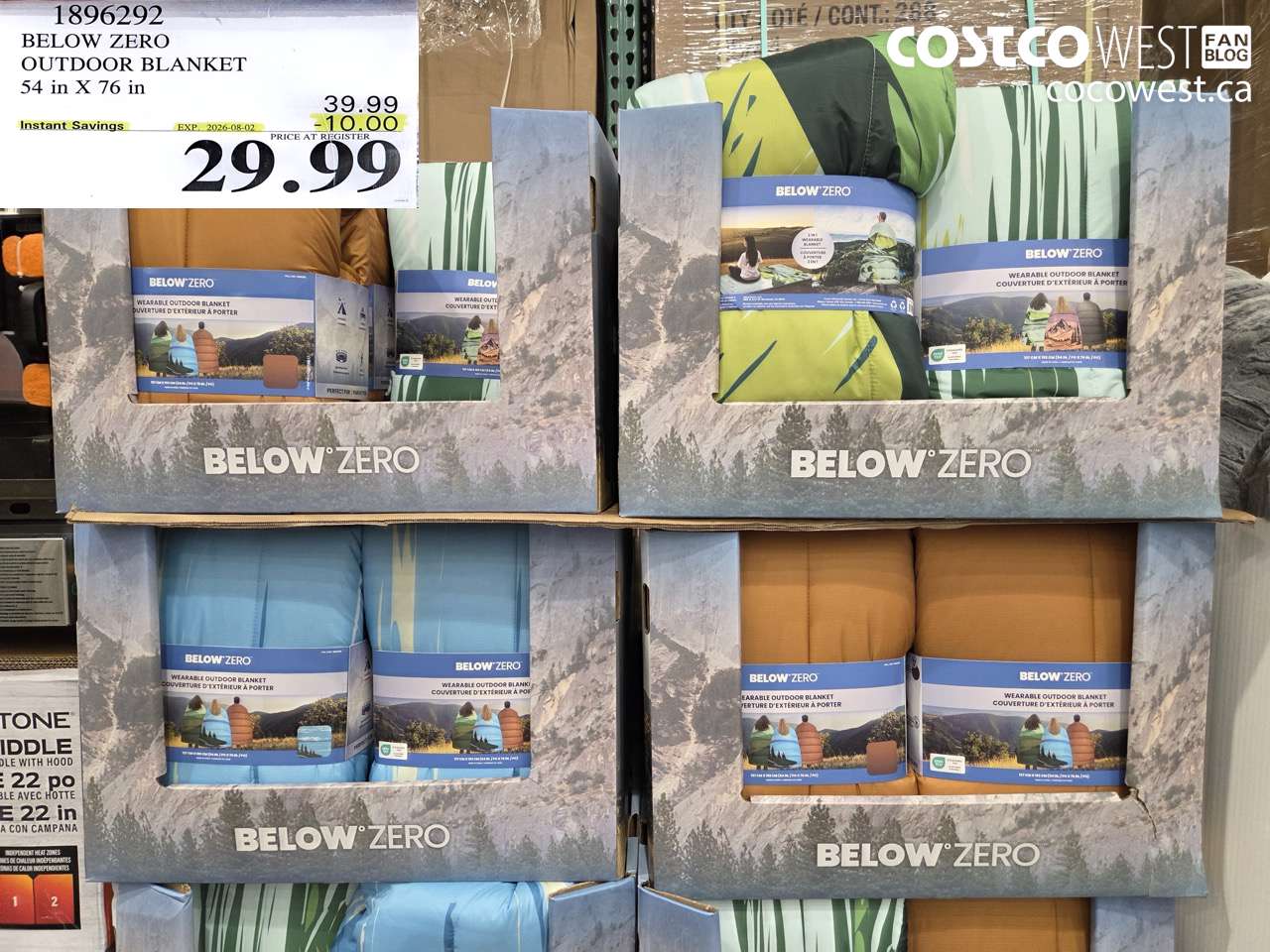 1896292 BELOW ZERO OUTDOOR BLANKET 54 IN X 76 IN ($10.00 INSTANT SAVINGS EXPIRES ON 2026-08-02) $29.99