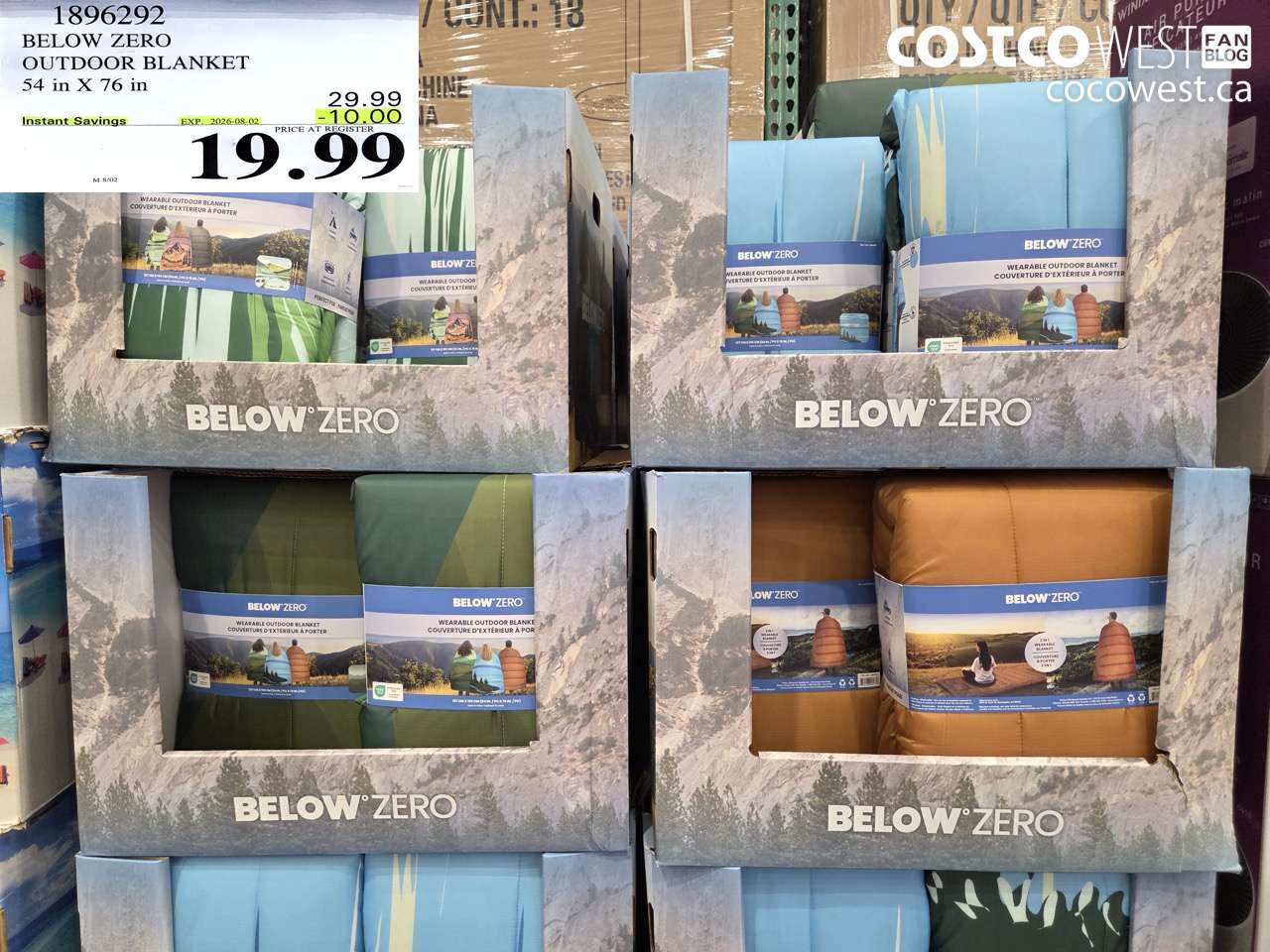 1896292 BELOW ZERO OUTDOOR BLANKET 54 IN X 76 IN ($10.00 INSTANT SAVINGS EXPIRES ON 2026-08-02) $19.99