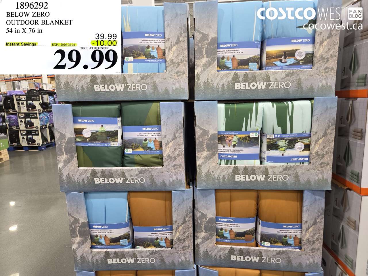 1896292 BELOW ZERO OUTDOOR BLANKET 54 IN X 76 IN ($10.00 INSTANT SAVINGS EXPIRES ON 2026-08-02) $29.99