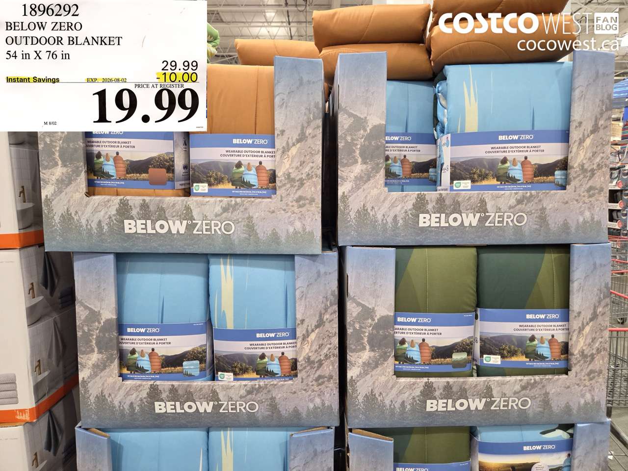 1896292 BELOW ZERO OUTDOOR BLANKET 54 IN X 76 IN ($10.00 INSTANT SAVINGS EXPIRES ON 2026-08-02) $19.99