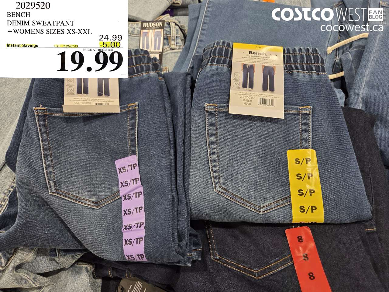 2029520 BENCH DENIM SWEATPANT WOMENS SIZES XS-XXL ($5.00 INSTANT SAVINGS EXPIRES ON 2026-07-19) $19.99