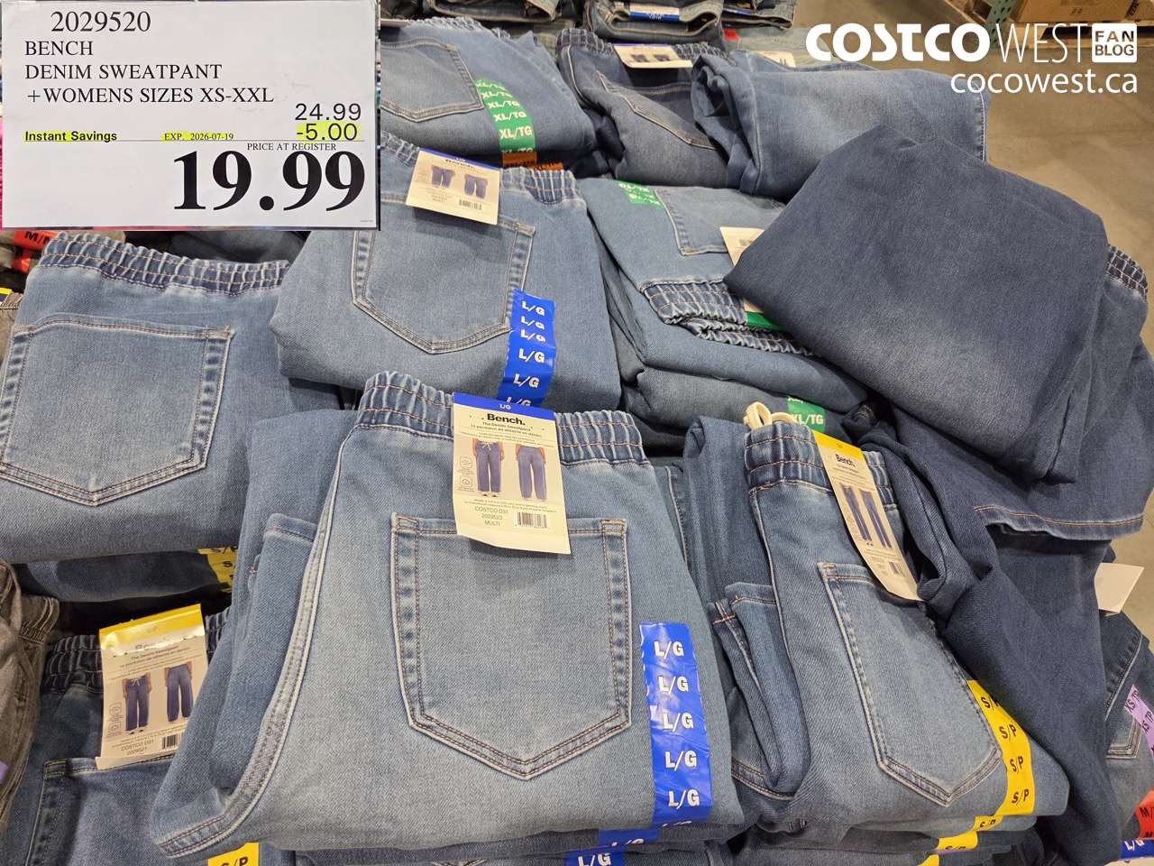 2029520 BENCH DENIM SWEATPANT + WOMENS SIZES XS-XXL ($5.00 INSTANT SAVINGS EXPIRES ON 2026-07-19) $19.99