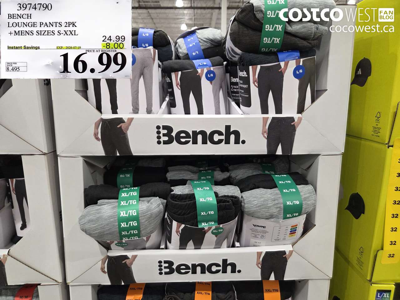 3974790 BENCH LOUNGE PANTS 2PK + MENS SIZES S-XXL ($8.00 INSTANT SAVINGS EXPIRES ON 2026-07-19) $16.99