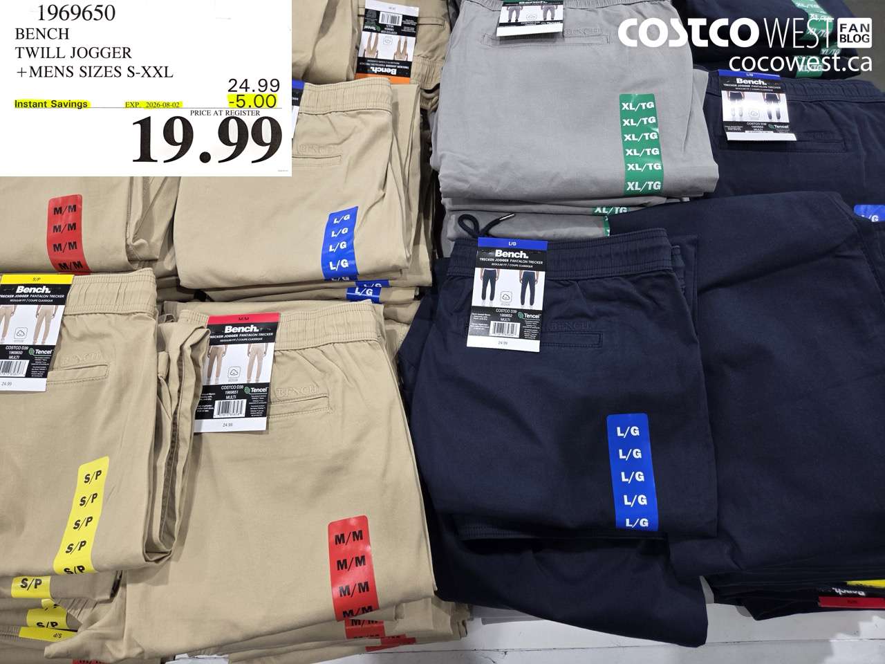 1969650 BENCH TWILL JOGGER MENS SIZES S-XXL ($5.00 INSTANT SAVINGS EXPIRES ON 2026-08-02) $19.99