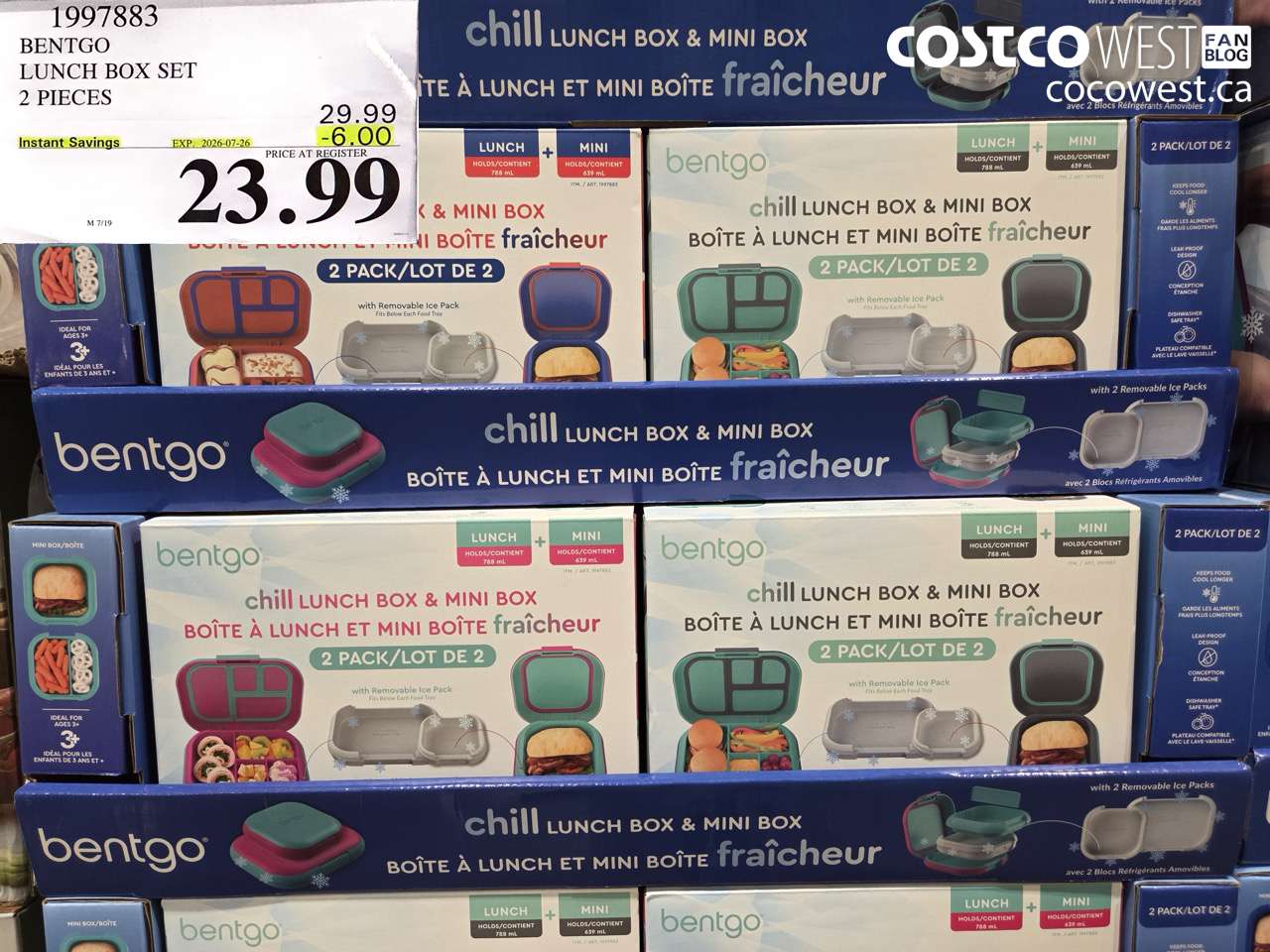 1997883 BENTGO LUNCH BOX SET 2 PIECES ($6.00 INSTANT SAVINGS EXPIRES ON 2026-07-26) $23.99