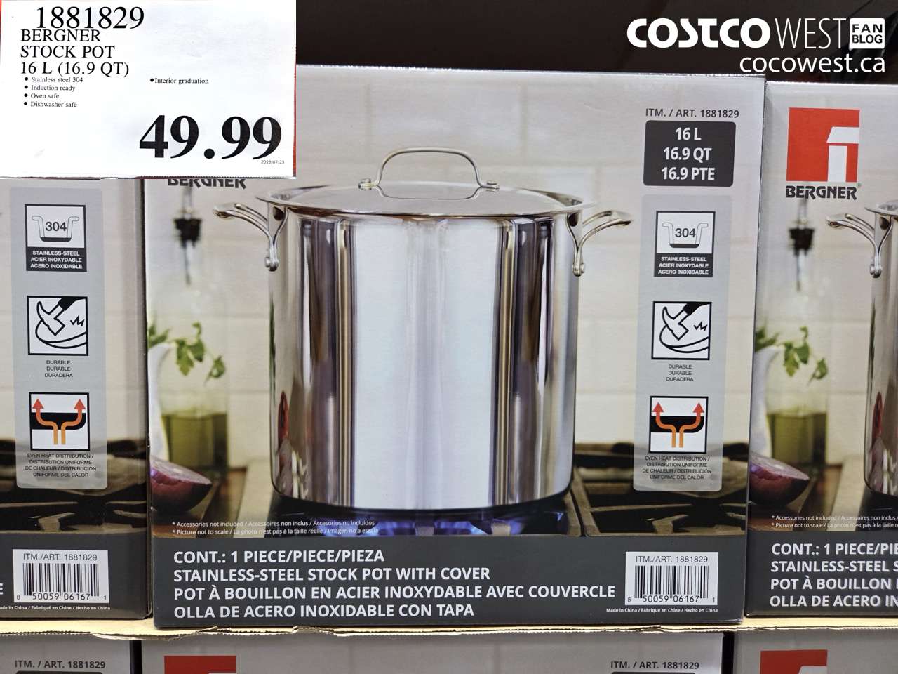 1881829 BERGNER STOCK POT 16 L (16.9 QT) $49.99