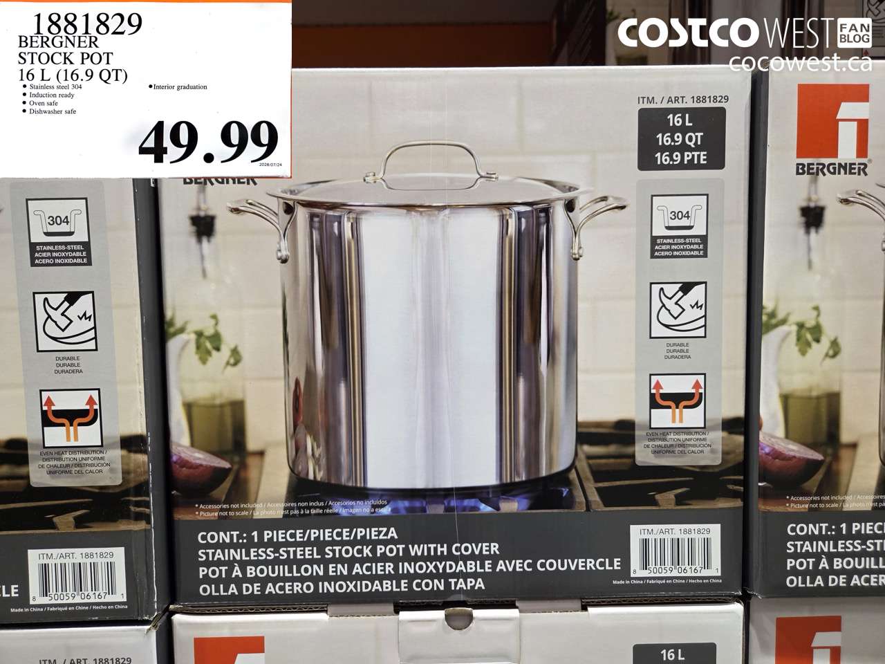 1881829 BERGNER STOCK POT 16 L (16.9 QT) $49.99