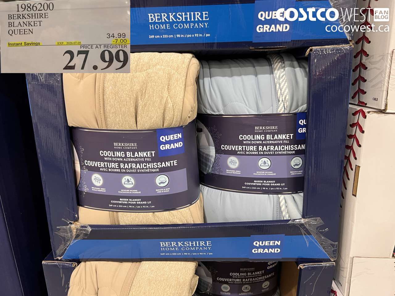 1986200 BERKSHIRE BLANKET QUEEN ($7.00 INSTANT SAVINGS EXPIRES ON 2026-07-05) $27.99