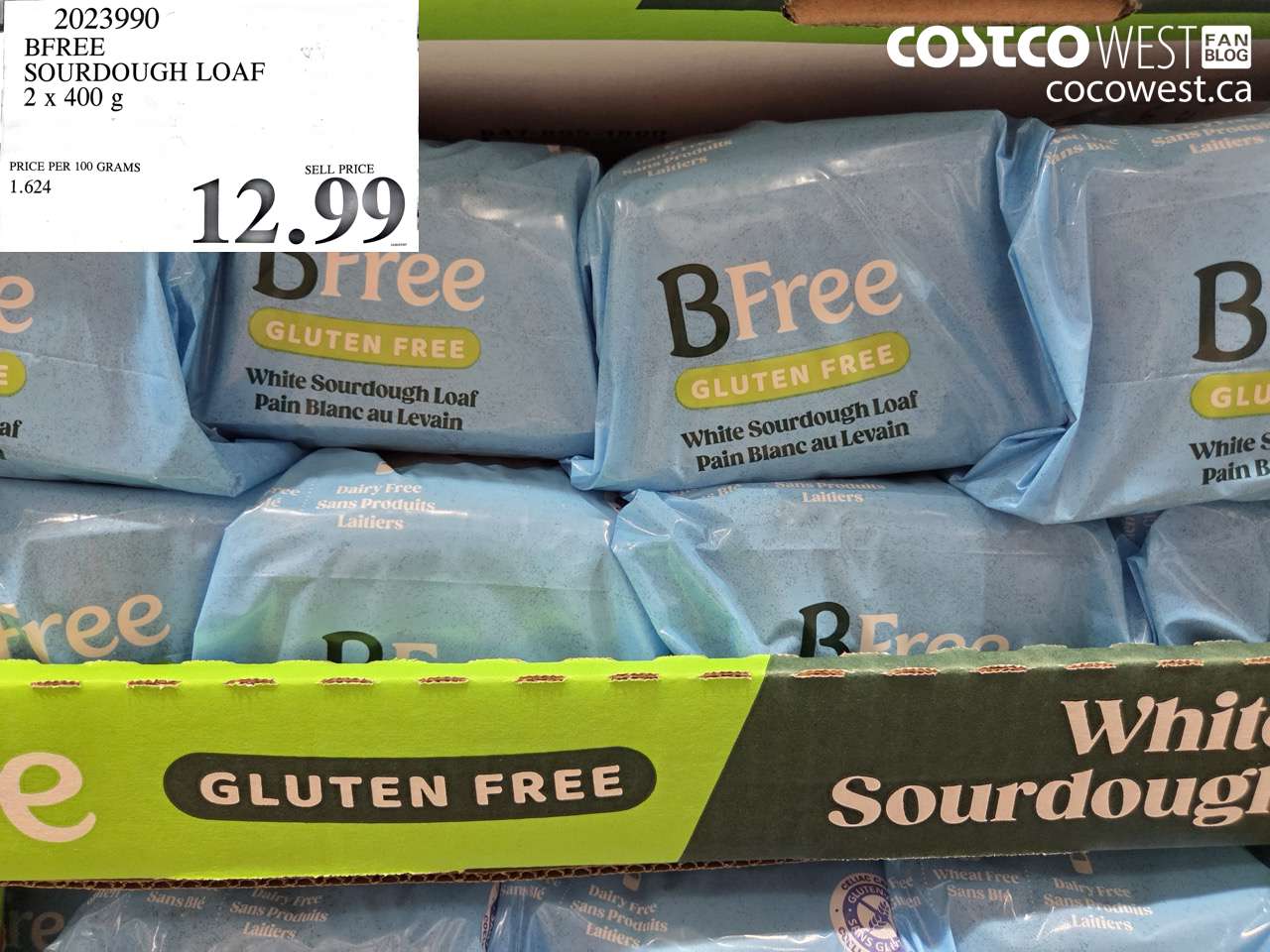 2023990 BFREE SOURDOUGH LOAF 2 X 400 G $12.99