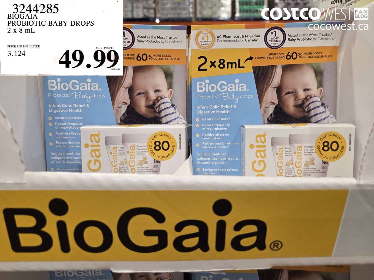 3244285 BIOGAIA PROBIOTIC BABY DROPS 2 X 8 ML $49.99