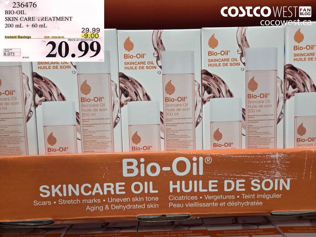 236476 BIO-OIL SKIN CARE TREATMENT 200 ML + 60 ML ($9.00 INSTANT SAVINGS EXPIRES ON 2026-08-02) $20.99