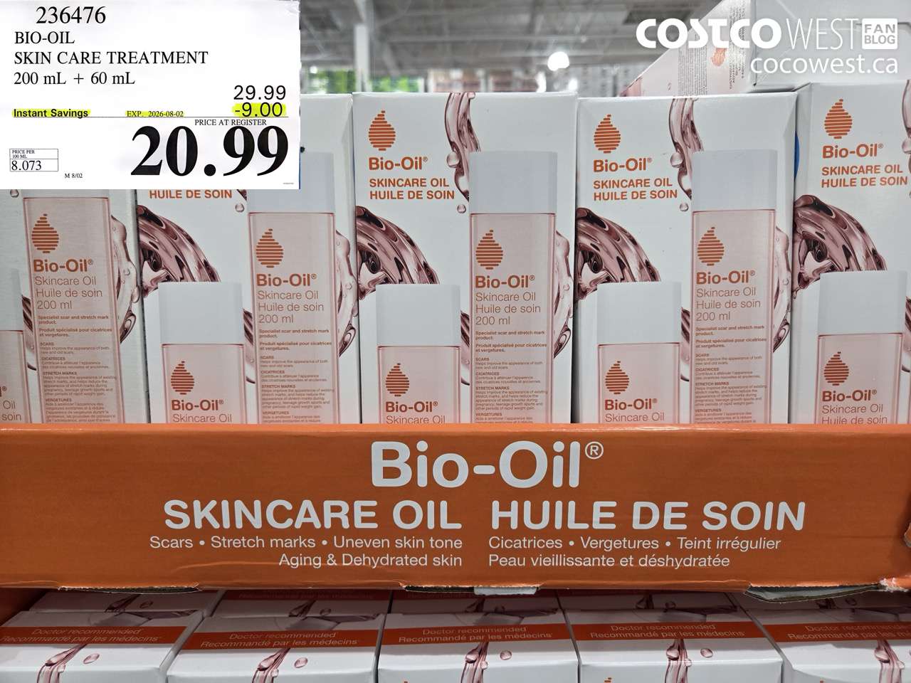 236476 BIO-OIL SKIN CARE TREATMENT 200 ML + 60 ML ($9.00 INSTANT SAVINGS EXPIRES ON 2026-08-02) $20.99