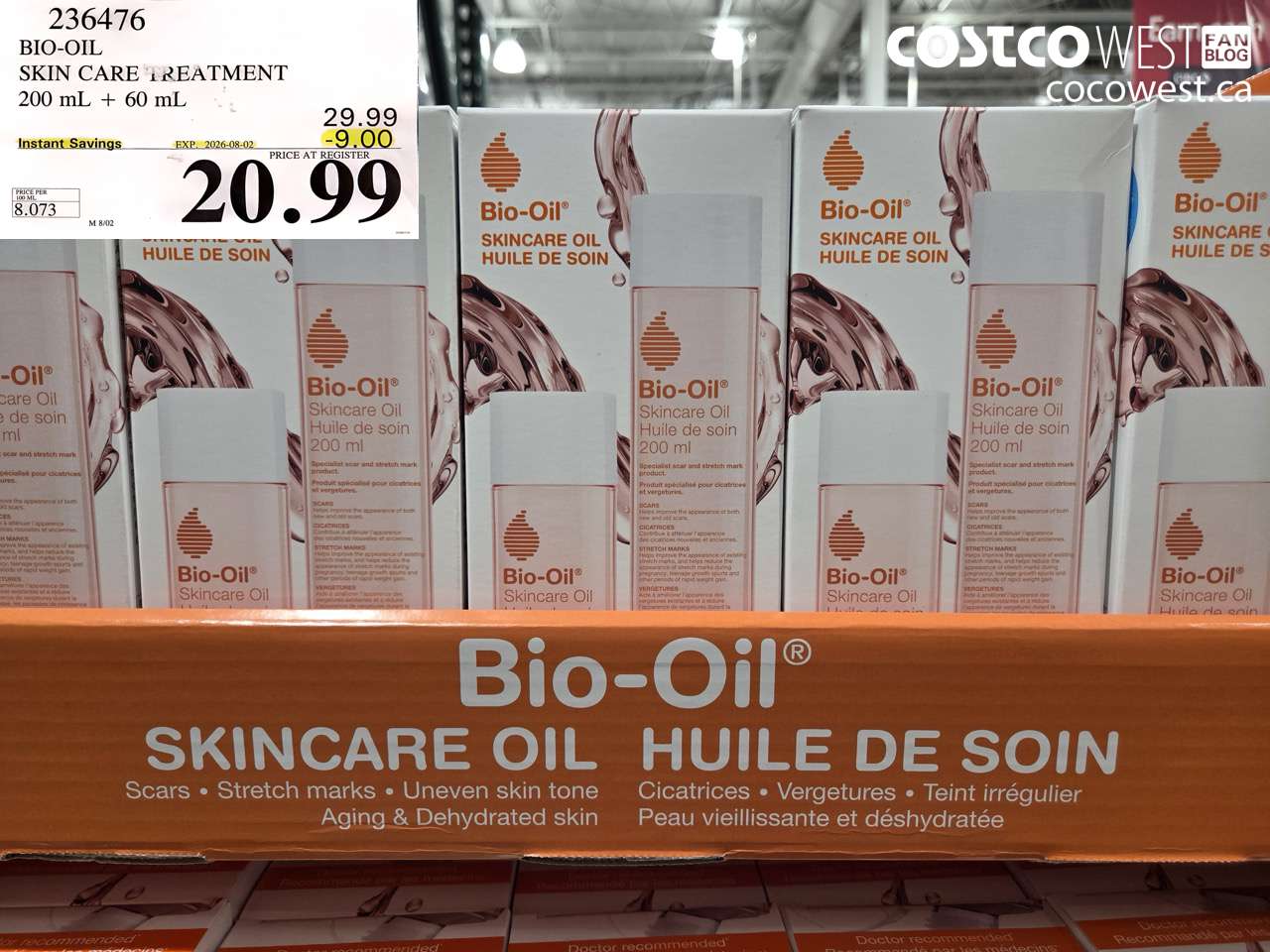 236476 BIO-OIL SKIN CARE TREATMENT 200 ML + 60 ML ($9.00 INSTANT SAVINGS EXPIRES ON 2026-08-02) $20.99