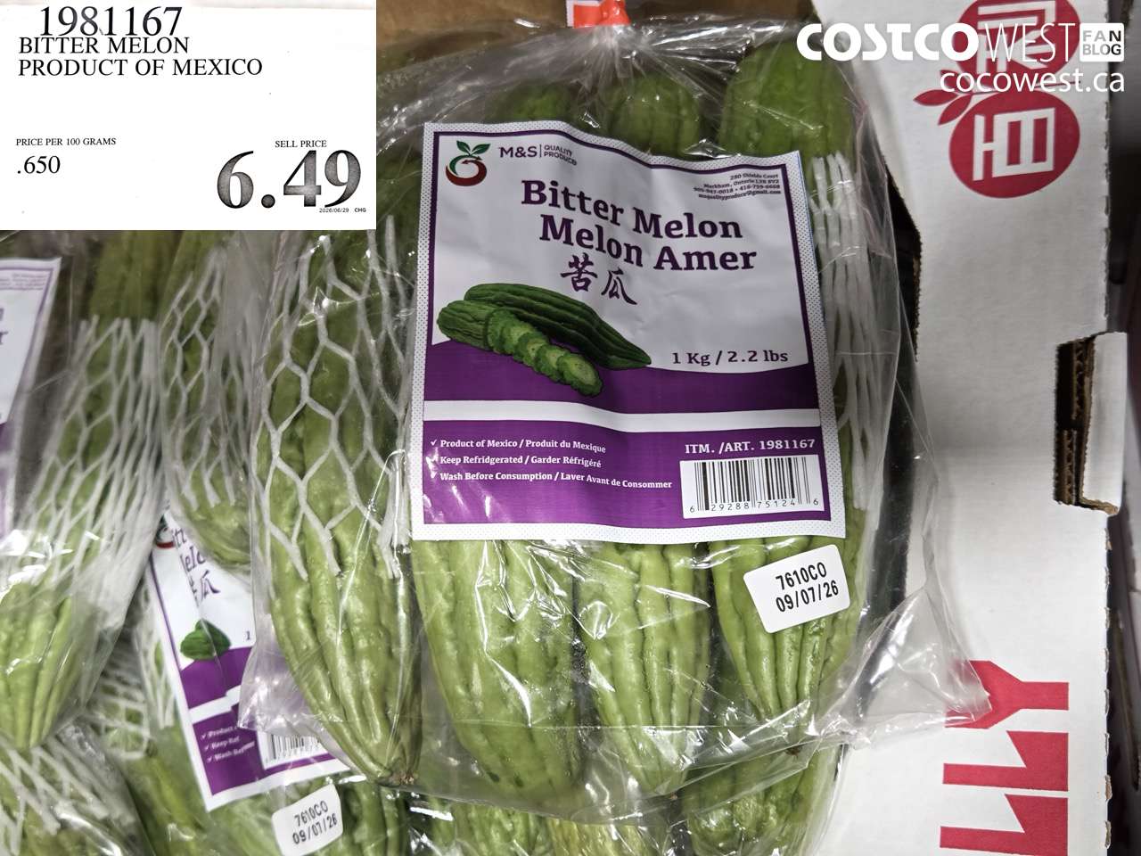 1981167 BITTER MELON PRODUCT OF MEXICO $6.49