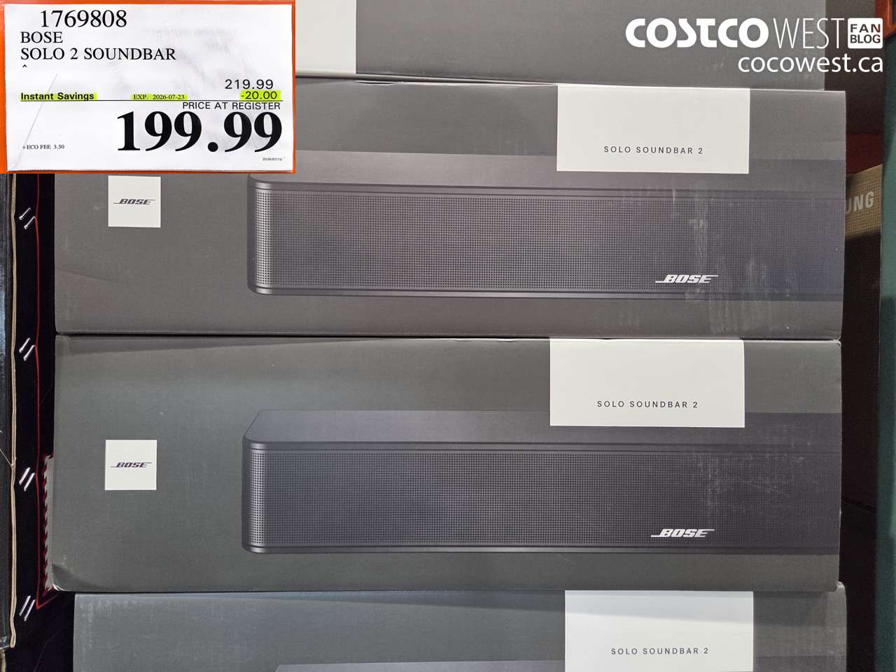 1769808 BOSE SOLO 2 SOUNDBAR ($20.00 INSTANT SAVINGS EXPIRES ON 2026-07-23) $199.99