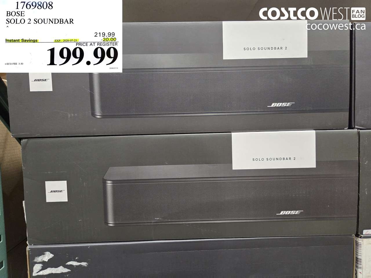 1769808 BOSE SOLO 2 SOUNDBAR ($20.00 INSTANT SAVINGS EXPIRES ON 2026-07-23) $199.99