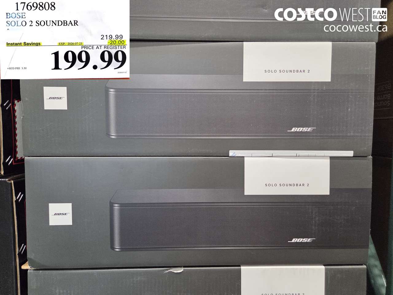 1769808 BOSE SOLO 2 SOUNDBAR ($20.00 INSTANT SAVINGS EXPIRES ON 2026-07-23) $199.99