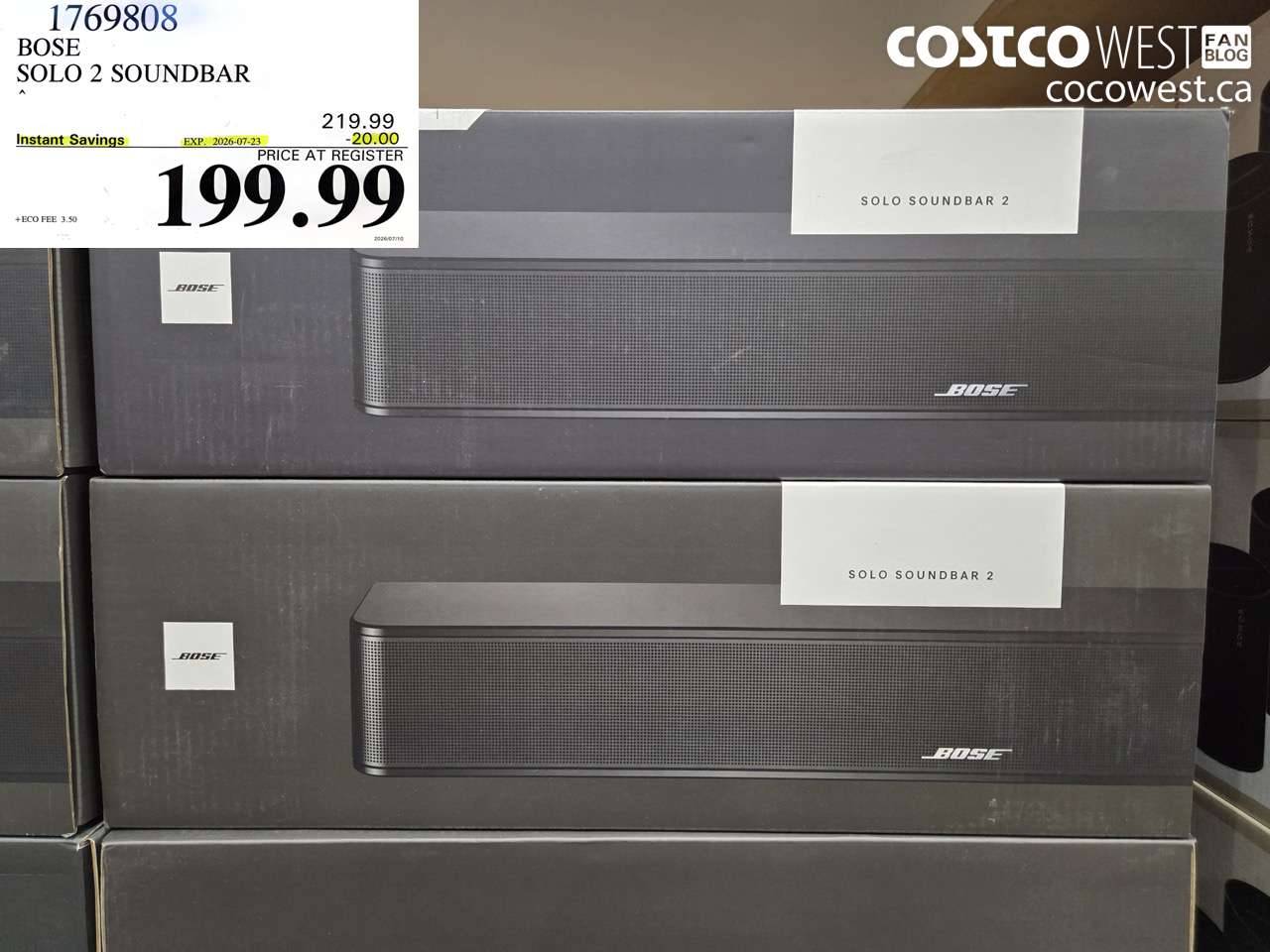 1769808 BOSE SOLO 2 SOUNDBAR ($20.00 INSTANT SAVINGS EXPIRES ON 2026-07-23) $199.99