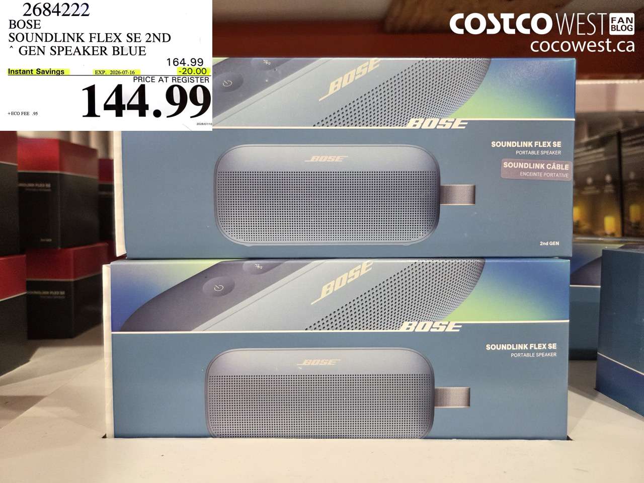 2684222 BOSE SOUNDLINK FLEX SE 2ND GEN SPEAKER BLUE ($20.00 INSTANT SAVINGS EXPIRES ON 2026-07-16) $144.99