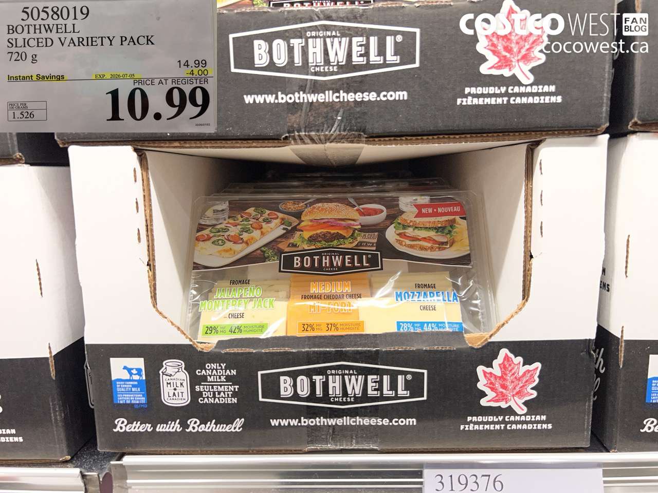 5058019 BOTHWELL SLICED VARIETY PACK 720 G ($4.00 INSTANT SAVINGS EXPIRES ON 2026-07-05) $10.99