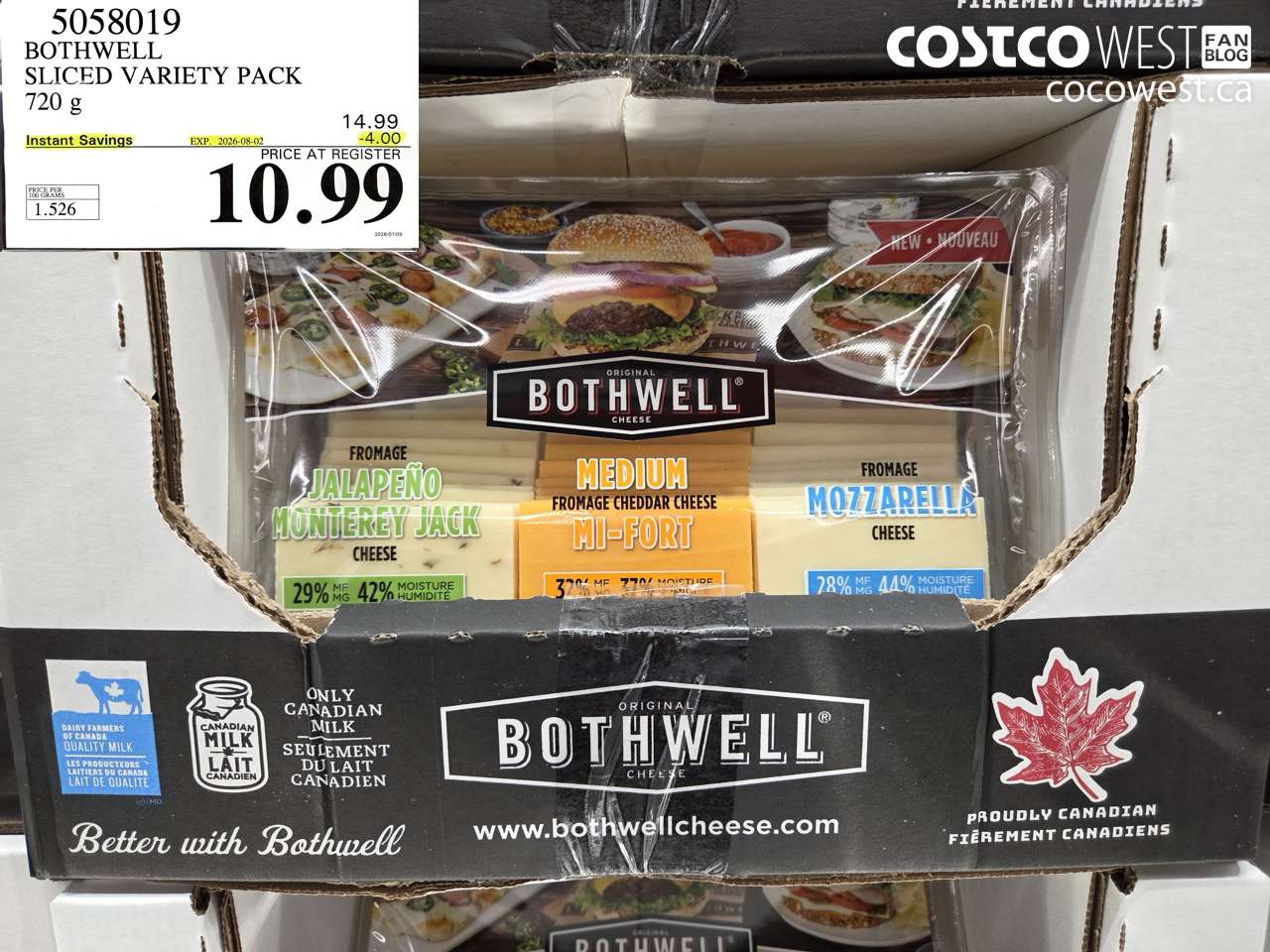 5058019 BOTHWELL SLICED VARIETY PACK 720 G ($4.00 INSTANT SAVINGS EXPIRES ON 2026-08-02) $10.99