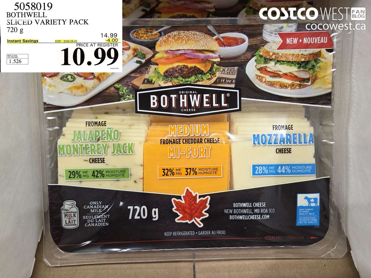 5058019 BOTHWELL SLICED VARIETY PACK 720 G ($4.00 INSTANT SAVINGS EXPIRES ON 2026-08-02) $10.99